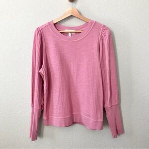 Apiece Apart New York Olimpio Sweatshirt Size Medium Peony Pink Puff Sleeve